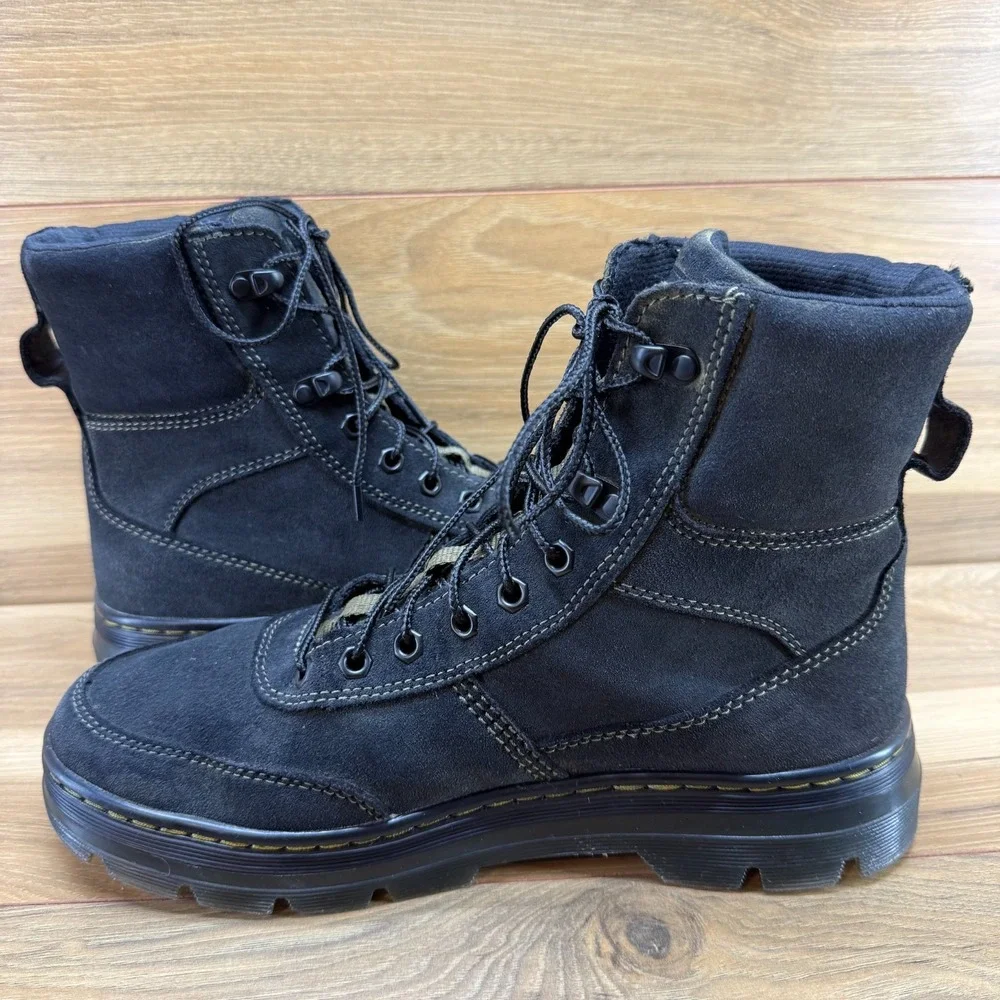Dr Martens Combs Tech Suede Boots Mens 11 Black Chunky Modern Punk Y2K